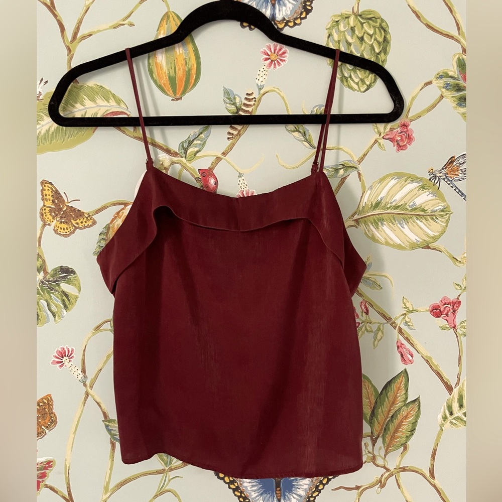 PacSun Kendall & Kylie silky maroon tank top